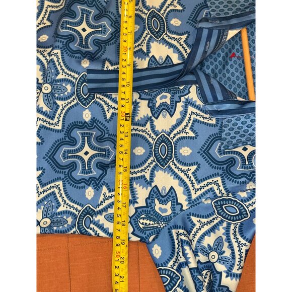 Gretchen Scott Blue & White Boho Print Mini Dress M Medium Women - Picture 7 of 9